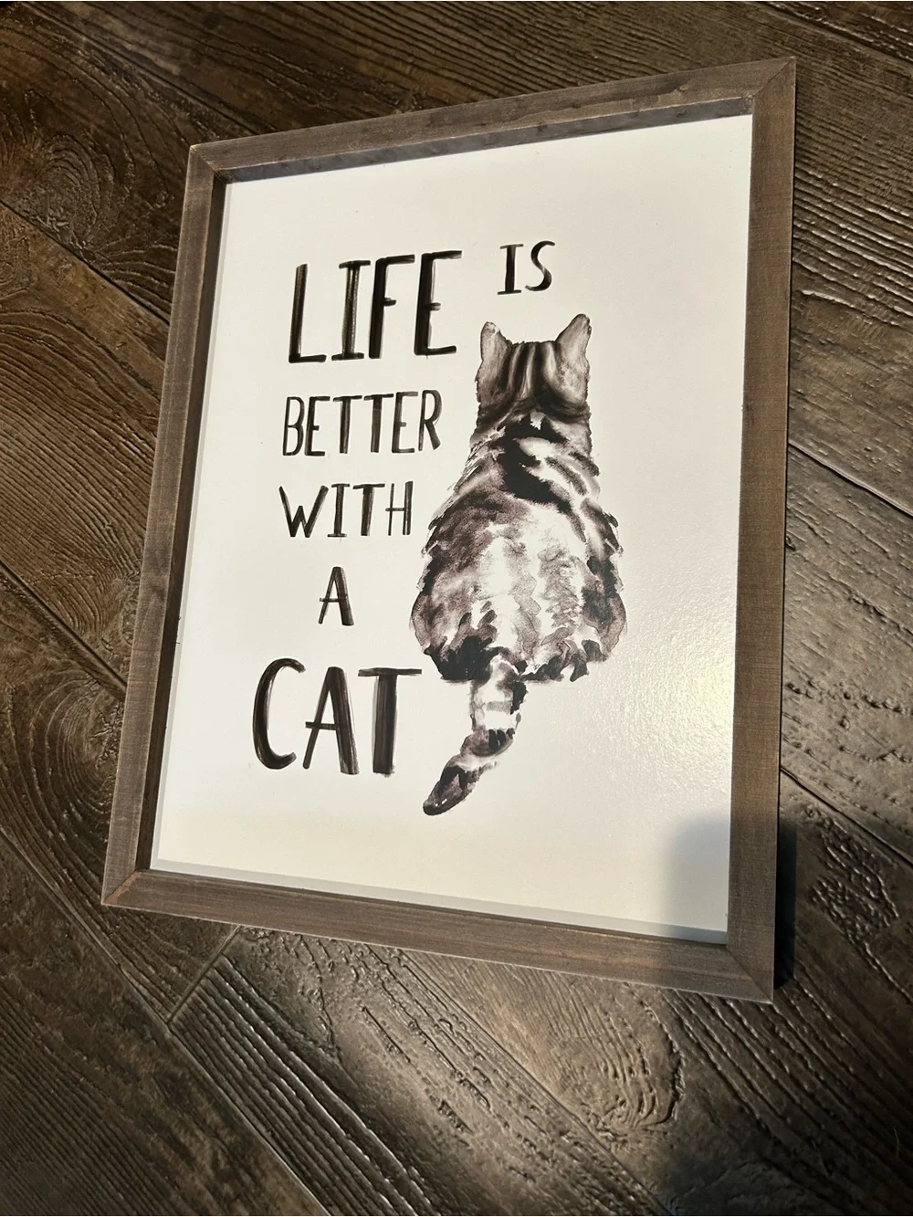 “Life is better with a cat” wall art